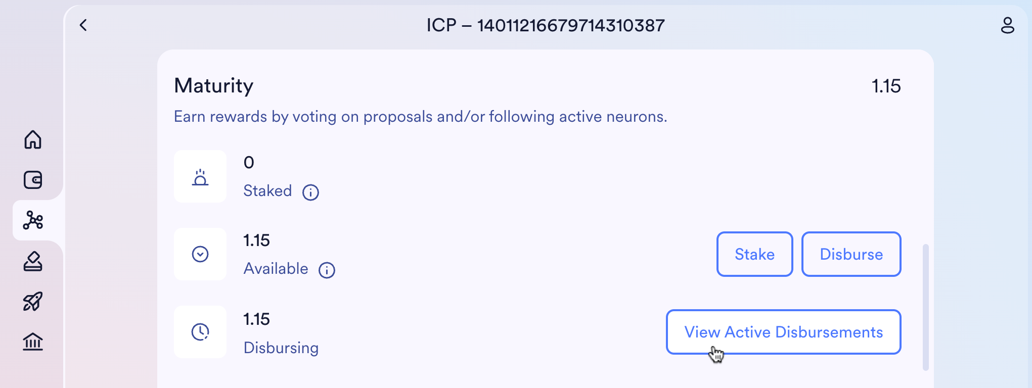 "View Active Disbursements" button